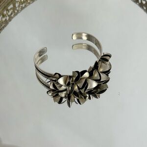 Brenna Klassen- Glanzer Sterling Silver Cuff Bracelet Fabricated Silver Pods